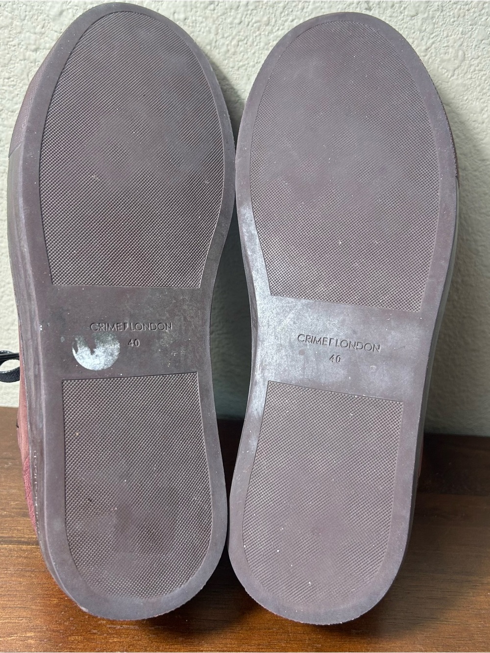 Crime‎ London Sneakers Men's Size 40 US 7 Suede Low-Top Sneaker - Burgundy - Picture 6 of 9